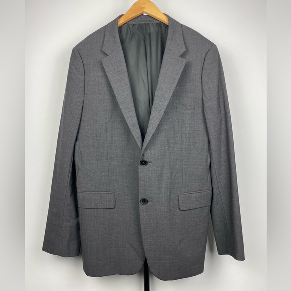 Theory Charcoal Gray Xylo Godsford Stretch Wool‎ 2 Button Suit Jacket Blazer - Picture 1 of 10